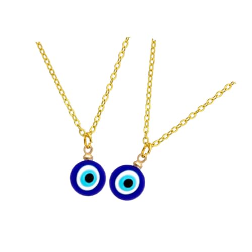 Warmhm 2 STÜCK Eye Pendant Halskette Vergoldet Böser Blick Anhänger Mode für Damen und Herren Stilvolle Europe America Style Halskette Schutz gegen Negative von Warmhm