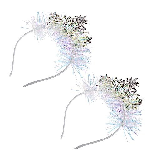 Warmhm 2 STÜCK Neujahrs Haarreif Farbenfrohes Party Stirnband Damen Langlebiges Festliches Accessoire für Silvester Feier Modisch und für Festliche Outfits und Besondere Anlässe von Warmhm