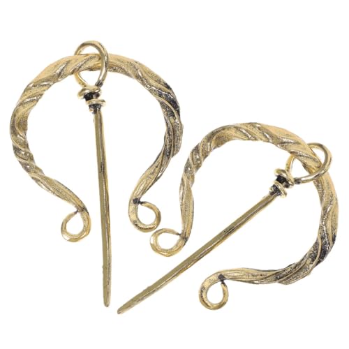 Warmhm 2 STÜCK Viking Brosche für Damen Mittelalterliche Umhangnadeln Geometrische Penannular Anstecknadeln mit Vintage Design für Schal Mantel Gürtel und Kleidung Stilvolle Nordische von Warmhm