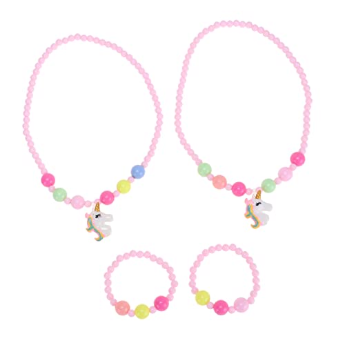 Warmhm Einhorn Armband Satz für Mädchen Kinder Schmuck Halskette und Armbänder Selbstgemacht Bastelmaterial Bunte Einhorn Anhänger für Partys von Warmhm