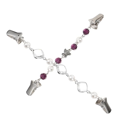 Warmhm 2 Stck Metall Pullover Clips mit und Perlen Cardigan Clips für Strickjacken Kleid mit Schmetterlingsdekor Vielseitig für Schals und Kleider Langlebig und Zufällige Farbe von Warmhm