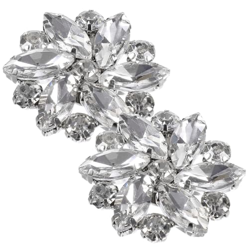 Warmhm 2 Stck Schuhclips Damen mit Kristallblumen Abnehmbare Dekorative Schuhschnallen für Hochzeit Festliche Anlässe Leichte Praktische Schuhanhänger zur Stilvollen Schuhdekoration von Warmhm