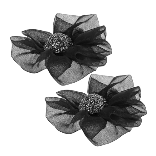 Warmhm 2stücke Schuhclips Mit Abnehmbaren Blumen-verzierungen Schuh-dekorationen Aus Strass Und Chiffon Kompatibel Für Damen-high-heels Brautschmuck Schuh-accessoires von Warmhm