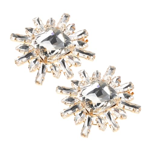 Warmhm 2 Stück Abnehmbare Schuhclips mit Strassbesetzter Blumenverzierung Vielseitig für High Heels Hochzeit Party und Alltag Langlebiger Zinklegierungsschmuck Schuhschnalle für Damen von Warmhm