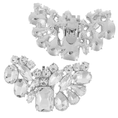 Warmhm 2 Stück Abnehmbare Strass Schuhclips Blumenverzierung Schuhschmuck für Damen High Heels Schuhdekoration Einfache Befestigung Hochzeit Party von Warmhm