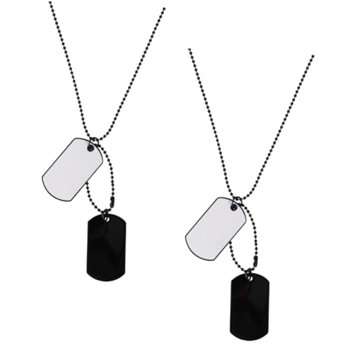 Warmhm 2 Stück Anhänger Halsketten Damen Doppelseitig Emailliert Vielseitige Pulloverkette Halsdekoration Geschenkidee von Warmhm