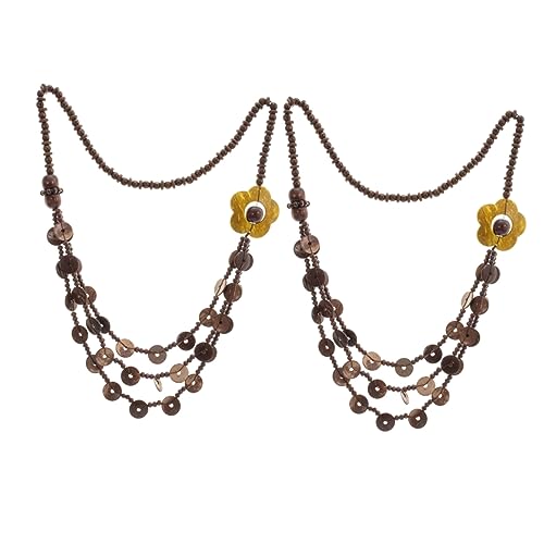 Warmhm 2 Stück Bohemian Style Halskette Kokosnuss Holzperlen Retro Layered Ethno Schmuck für Partys und Alltägliche Outfits Einzigartiges und Elegantes Design von Warmhm