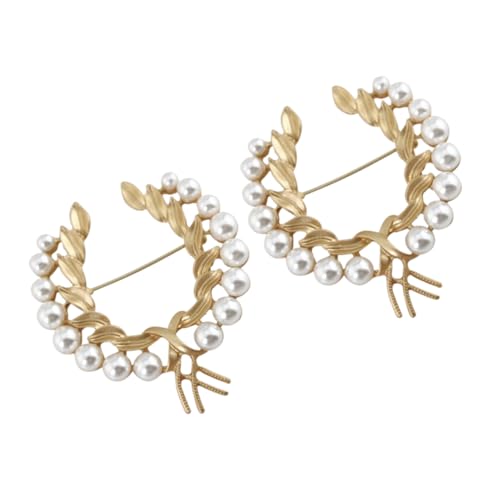Warmhm 2 Stück Broschen mit Imitationsperlen Weizen Design Hochwertiger Schmuck für Hochzeiten Partys und Festliche Anlässe zur Dekoration von Kleidung und Accessoires von Warmhm