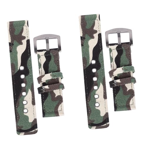 Warmhm 2 Stück Camouflage Nylon Uhrenarmband Verstellbar Modisches Canvas Armband für Smartwatches für Freizeit und Sportaktivitäten von Warmhm