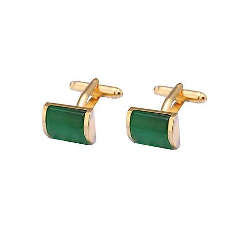 Warmhm 2 Stück Cufflinks Herren mit Grünen Cat's Eye Opal Kreative Manschettenknöpfe für Formelle Anlässe Hochzeiten und Geschäftsmeetings Elegantes Accessoire für Männer von Warmhm