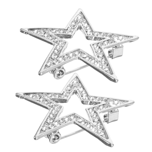 Warmhm 2 Stück Damen Stern Brosche Strass Anstecknadel für Anzug Kleid Vielseitige Schmuck Dekoration für Business Hochzeit Valentinstag Muttertag von Warmhm
