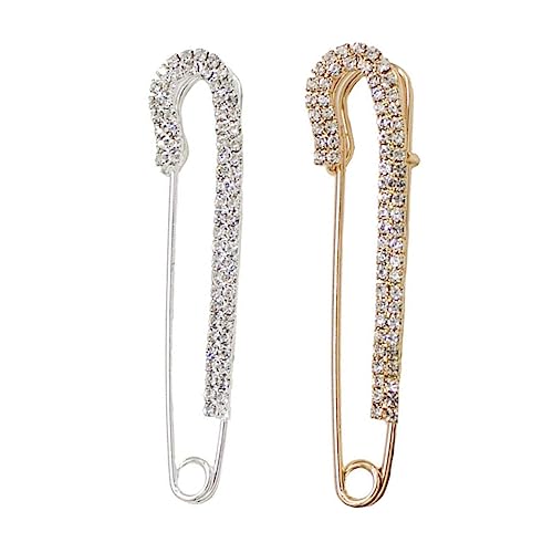 Warmhm 2 Stück Dekorative Broschen Sicherheitsnadeln Pullover Clips mit Krallenkette Schmuckaccessoires für Damen Kleid Schals Ponchos von Warmhm