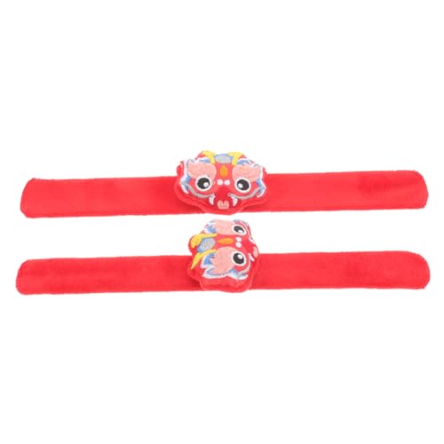 Warmhm 2stücke Pack Slap-armbänder Mit Chinesischem Drachenmotiv Zum Frühlingsfest Stoff-armbänder Mit Cartoon-tierdesign Als Partygeschenk Für Junge Mädchen von Warmhm