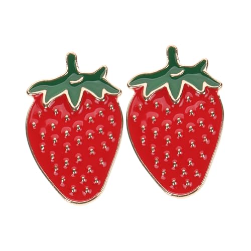 Warmhm 2 Stück Erdbeer Brosche für Kleidung Metall Anstecker im Obstdesign für Rucksäcke und Mode Accessoires für zu Anlässen Wie Geburtstag und Weihnachten von Warmhm
