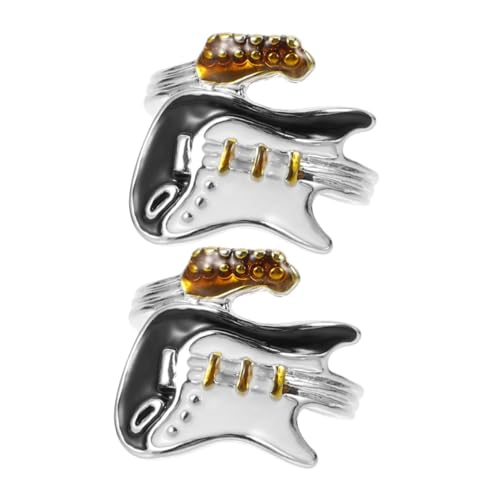 Warmhm 2 Stück Gitarrenring Robust Modisch Musikliebhaber Unisex Schmuck Graduation Andenken Alltagstauglich Stilvoll Passend für Damen Herren von Warmhm