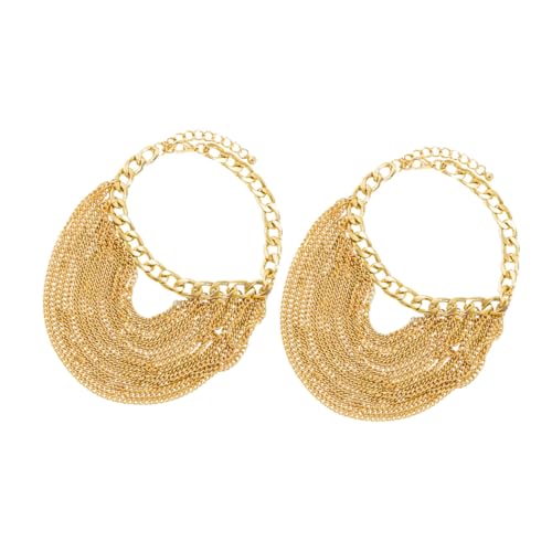 Warmhm 2 Stück Goldfarbene Mehrlagige Fußkettchen mit Quasten Modische Punk Designs Leichte Hautfreundliche Damen Fußkettchen für Party Strand Hochzeit und Alltag für Frauen und Mädchen von Warmhm