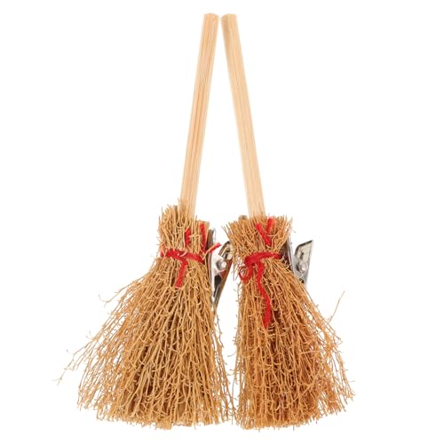 Warmhm 2 Stück Halloween Haarclips Hexenbesen Design Leichte Langlebige Cosplay Haarnadeln für Damen Vielseitig für Kostüm Party und Alltag Schonend für Haare Einzigartige Hexen von Warmhm