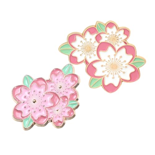 Warmhm 2 Stück Japanische Kirschblüten Brosche Niedliche Blüten design Anstecknadeln aus Langlebiger Modische Schmuck Clips für Damen Kleidung Cardigan Kragen Pin Accessoires von Warmhm