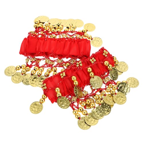 Warmhm 2 Stück Leichte Bauchtanz Fußkette für Damen mit Klingenden Münzen Glänzendes Teiliges Schmuck Hautfreundlich Komfortabel für Performance Party Karneval und Cosplay Geeignet von Warmhm