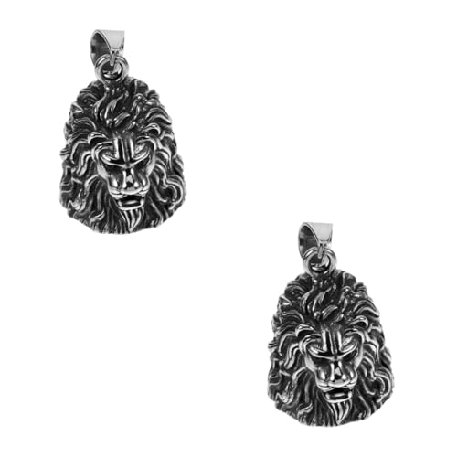 Warmhm 2 Stück Löwenkopf Schlüsselanhänger aus Vintage Anhänger für Männer Stilvolles Motorrad Zubehör und Modisches Accessoire Perfektes für von Warmhm