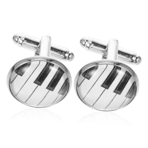 Warmhm 2 Stück Manschettenknöpfe Herren Piano Retro Cufflinks für Hemden Tuxedo Business Hochzeit von Warmhm