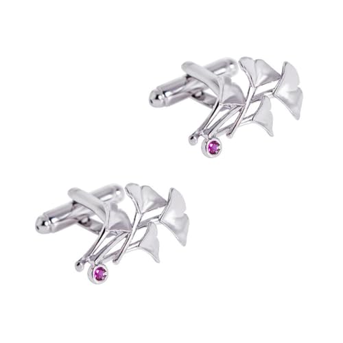 Warmhm 2stücke Manschettenknöpfe Aus Metall Mit Blattmotiv Herrenmanschettenknöpfe Für Mäntel Und Anzüge Legierung Leicht Und Langlebig von Warmhm