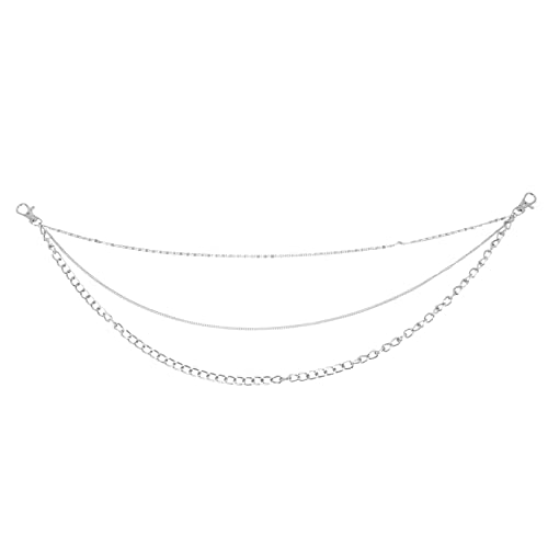 Warmhm 2 Stück Metal Hose Kette Teiliges Unisex Punk Stil Jeanskette mit Karabinerverschluss Dekorative Hosenkette für Männer und Frauen Vielseitig als Geldbeutel oder Taschenkette von Warmhm