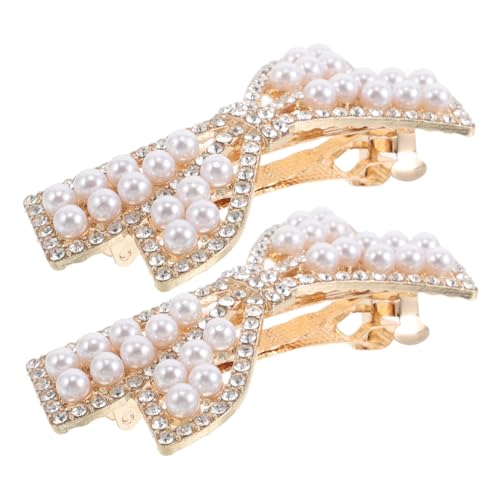 Warmhm 2 Stück Modische Haarklammern mit Funkelnden Strasssteinen Französische Haarklammern Elegante Haarnadeln für Hochzeiten und Partys Passend für Frisuren und Anlässe von Warmhm