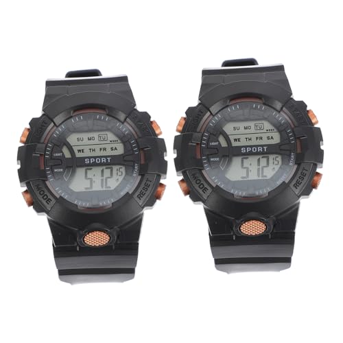 Warmhm 2 Stück Multifunktionale Sportuhr für Digitale Armbanduhr Schwarz für Outdoor Aktivitäten Einfache Zeitanzeige Verstellbares Armband und Langlebig von Warmhm