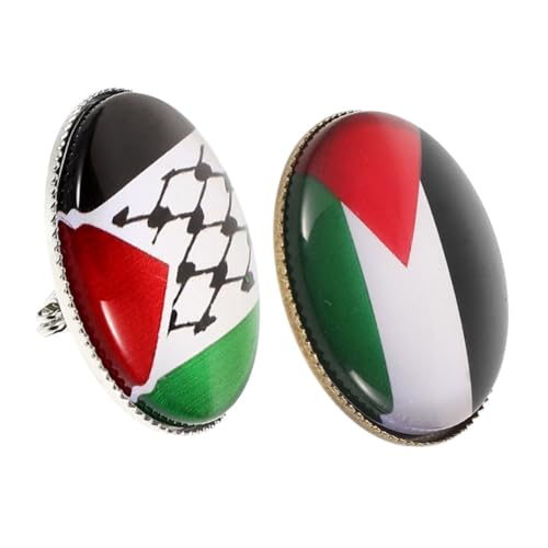 Warmhm 2 Stück Palästina Flaggen Anstecknadel Metallbroschen Nationalflagge Abzeichen für Kleidung Rucksack Hut Langlebig und Elegant von Warmhm