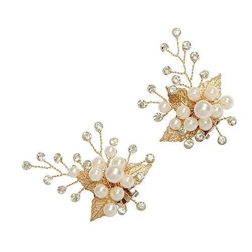 Warmhm 2 Stück Perlen Schuhclips mit Strasssteinen Teiliges Abnehmbare Blumenverzierung für Damen Hochzeit Party Modischer Schuhschmuck für Sandaletten und High Heels von Warmhm