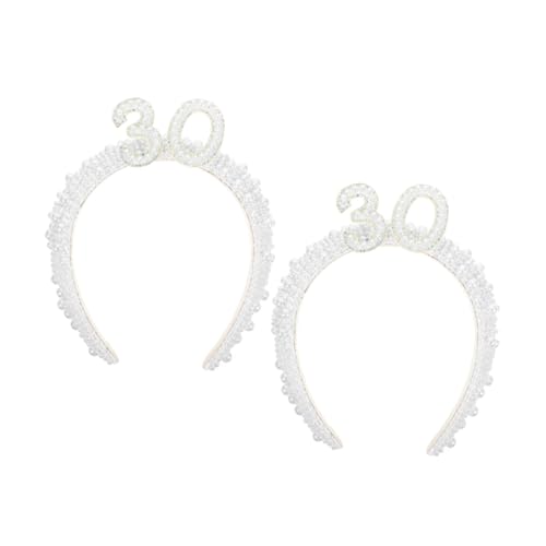 Warmhm 2stücke Geburtstags-stirnband Für Frauen Party-kopfschmuck Glitzernder Strass-haarschmuck Stirnbänder Für Party Geburtstags-haar-accessoire Foto-requisiten Für Frauen von Warmhm