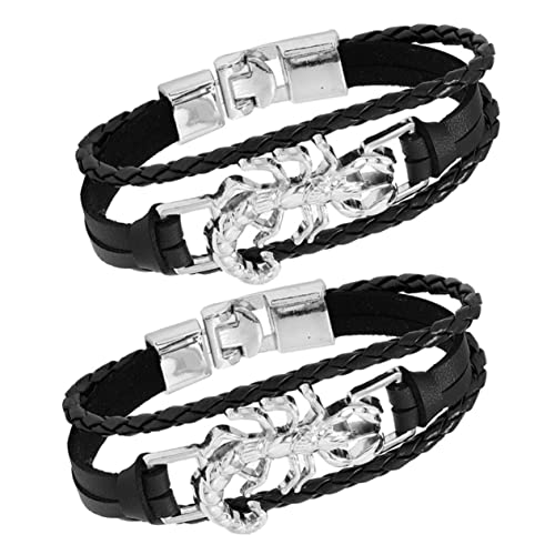 Warmhm 2 Stück Punk Armband für Herren Einfaches Design Gothic Lederarmband für Looks für Hip Hop und Punk Stil und Auffällig Warmhm 2 Stück Punk Armband für Herren Einfaches Design Gothic Lederarmband für Looks für Hip Hop und Punk Stil und Auffällig von Warmhm