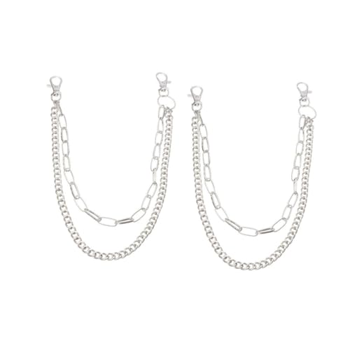 Warmhm 2 Stück Punk Style Metall Waist Belt Dicke Robuste Hüftkette als Bauchkette und Hosenketten accessoire für Damen und Herren Dekorative Taillenkette für Hip Hop und Freizeit von Warmhm