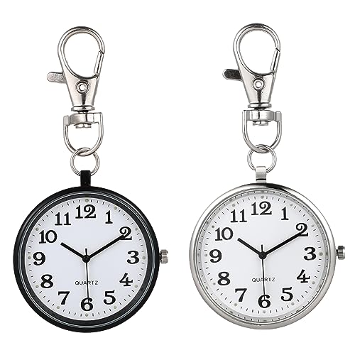 Warmhm 2 Stück Quarz Taschenuhr Schlüsselanhänger für Krankenschwestern Große Ziffern Schwarz und Praktische Fob Uhr für Damen im Gesundheitswesen Warmhm 2 Stück Quarz Taschenuhr Schlüsselanhänger für Krankenschwestern Große Ziffern Schwarz und Praktische Fob Uhr für Damen im Gesundheitswesen von Warmhm