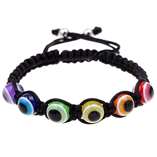 Warmhm 2 Stück Regenbogen Augen Armbänder Verstellbare Geflochtene Schnurarmbänder für Frauen und Männer für Freunde und Familie von Warmhm