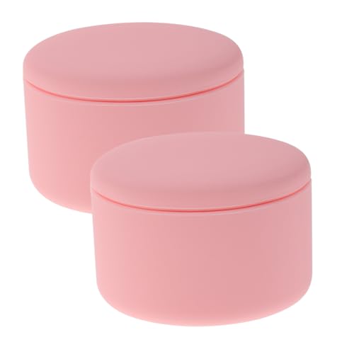 Warmhm 2 Stück Reisegröße Silikon Kosmetikbehälter Auslaufsichere Tragbare Aufbewahrungsbox für Lotionen Cremes und Kompakte Pflege-organizer für Unterwegs von Warmhm