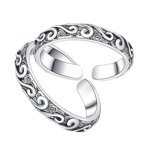 Warmhm 2 Stück Retro Lovers Ringe aus Hochwertigem Kupfer Vintage mit Glatter Oberfläche Langlebig und Hautfreundlich Modisch Romantisch für Damen und Herren Vielseitig für Anlässe von Warmhm