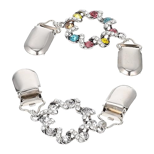 Warmhm 2 Stück Schal Clips mit Strass Stilvolle Broschen für Pullover und Cardigans Vielseitige Verschlüsse für Mode und Accessoires von Warmhm