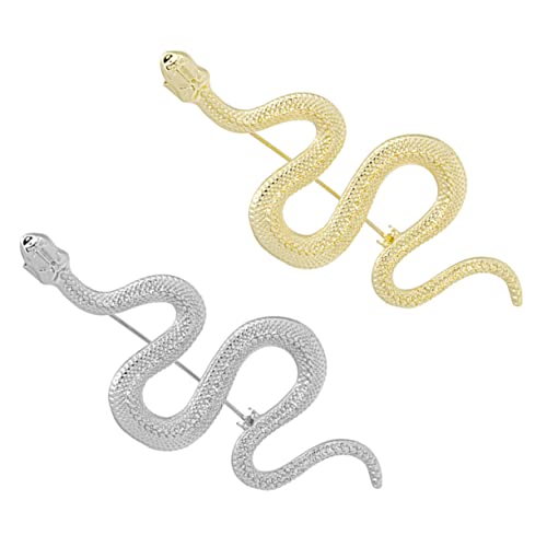 Warmhm 2 Stück Schlangen Brosche Brosche Schmuck Brustnadeln Kleidung Brosche Schule Lehrer Anstecknadel Taschen Brosche Party Brosche Retro Umhang Brosche Schlangen Brosche von Warmhm