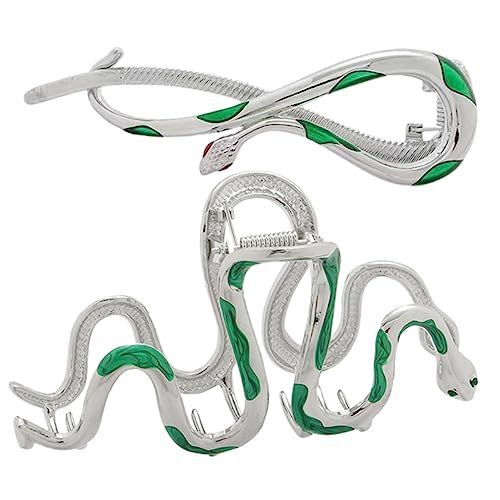 Warmhm 2stücke Schlangen-haarklammer Für Damen Metall-haarclip Groß Praktisch Für Dünnes Oder Dickes Haar Haarzubehör Für Alltag Und Feiern von Warmhm