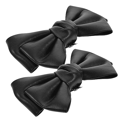 Warmhm 2 Stück Schleifen Schuhclips Schwarz Abnehmbare Damenschuh Buckles Schuhcharms für Hochzeit Party und Alltag Strapazierfähiges Material Stilvolle Schuhdekoration von Warmhm