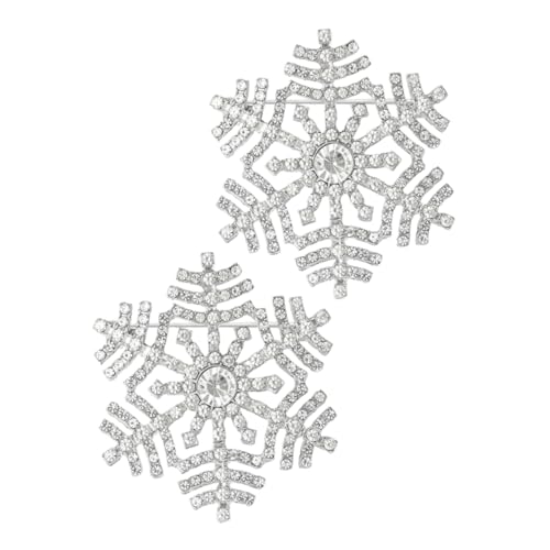 Warmhm 2 Stück Set Schneeflocken Broschen aus Zinklegierung mit Funkelnden Strasssteinen Anstecknadeln für Damen und Herren Vielseitiger Weihnachtsschmuck für Party Hochzeit Festliche von Warmhm