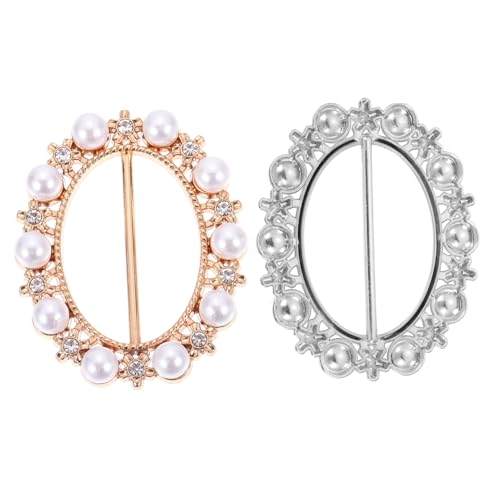 Warmhm 2 Stück Schalclips T-Shirt Clips Legierung Krawattenringe für Seidenschals Blusen Schnallen für Damen für Hochzeiten und Partys von Warmhm