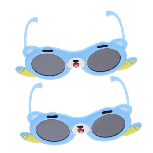 Warmhm 2 Stück Sonnenbrille Hundemotiv Uv-schutz Cartoon Sonnenbrille für Jungen und Mädchen Vielseitig für Party und Outdoor Stilvolle Kinderbrille mit Hochwertigem Uv-schutzfilter von Warmhm