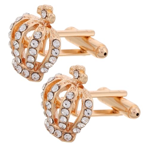 Warmhm 2 Stück Stilvolle Manschettenknöpfe Herren Damen Design mit Strass Edle Französische Schmuckknöpfe aus Langlebiger Zinklegierung Accessoires für Business und Festliche Anlässe von Warmhm