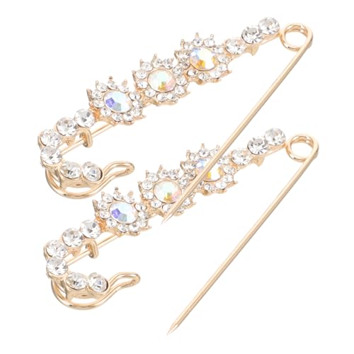 Warmhm 2 Stück Strass Broschen Metall Anstecknadeln für Damen Vintage Stil Vielseitig Tragbar zu Hochzeit Party Mantel Pullover Blazer Funkelndes Schmuckaccessoire von Warmhm