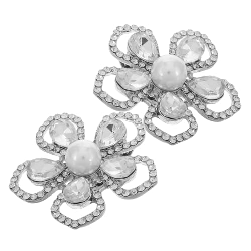 Warmhm 2 Stück Strass Schuhclips Damen Abnehmbare Fünfblättrige Blumen Schuhschnallen Funkelnde Dekoration Für Hochzeit Business Büro Arbeitsschuh Zubehör von Warmhm