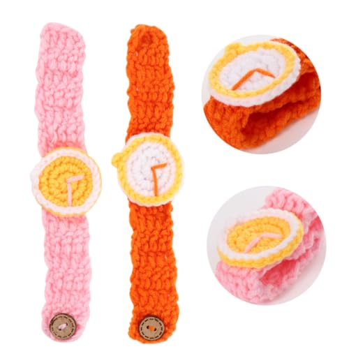 Warmhm 2 Stück Strickuhren Handgefertigte Lustige Simulation Armbanduhr für Studenten für Partys Feste und für Freunde von Warmhm