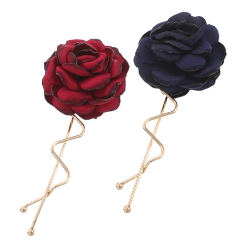 Warmhm 2 Stück Süße Blumen Haarspangen für Damen Accessoires für Hochsteckfrisuren für Reisen und Feiernrot von Warmhm